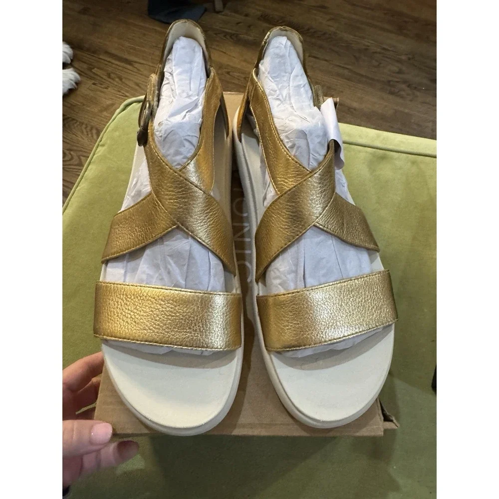 Vionic Womens Harmony RX Recovery Sandals Metallic Gold Leather Size 11